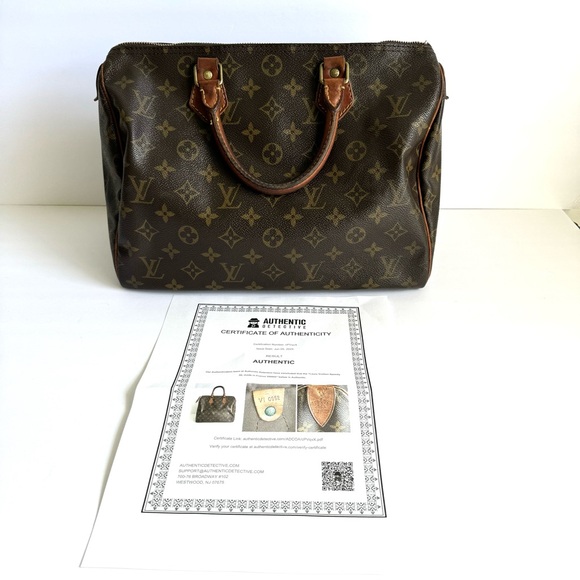 SOLDLouis Vuitton Speedy 30 Bag Vintage LV Monogram Canvas Top Handle Soft Purse - Picture 14 of 14